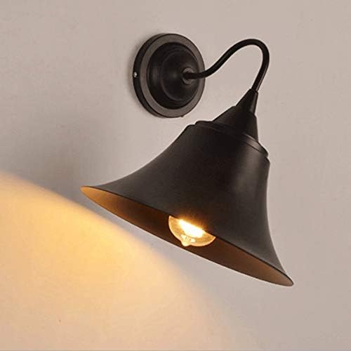 WMDTR Industrial Wall Light, Black Lamp Shade Interior Iluminação de Armazenamento Vintage de Parede Vintage Luzes de parede retrô Metal E27 Perfeito para restaurante de cozinha Coffee Loft Bar [Energy Class A ++]