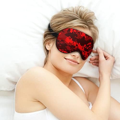 Camuflagem vermelha máscara de olho engraçada máscara de olho macio tampa de olho com olho noturna ajustável para homens