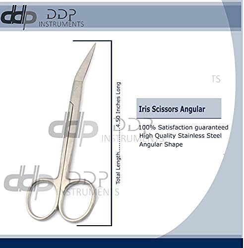 DDP 12 PCs de 4-1/2 polegadas aço inoxidável Iris Scissors com lâminas angulares de 1-1/4 polegadas