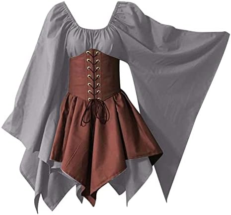 Vestido irlandês tradicional figurino medieval Plus Corsário de vestido Sleeve Sleeve Sleeve Gothic Renaissance Halloween Dress