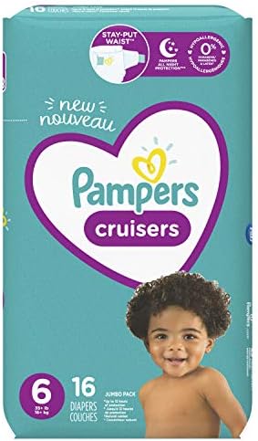 Pampers cruzadores, fraldas tamanho 6, 16 contagem