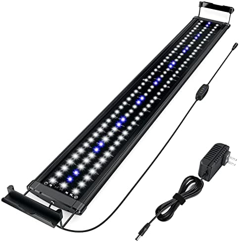 Honpal LED Aquarium Light, Fish Tank Light com suportes extensíveis, LEDs brancos e azuis e luz de peixe de espectro