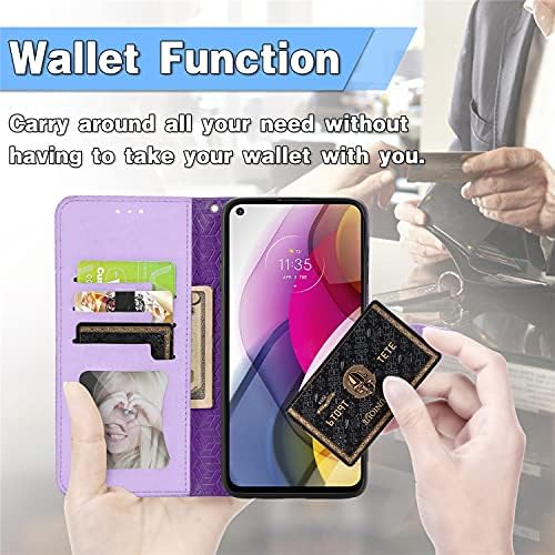 Caixa da carteira xyx para Samsung Note 20 Ultra, folha de folha de folha de couro PU Caixa Caspa Mulheres meninas com pulseira de pulso para Galaxy Note 20 Ultra 5G, roxo