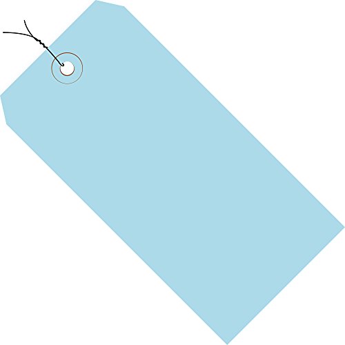 Tags de remessa com fio Aviditi, 5 3/4 x 2 7/8, 13 pt, azul escuro, com ilhas reforçadas, para identificar ou endereçar