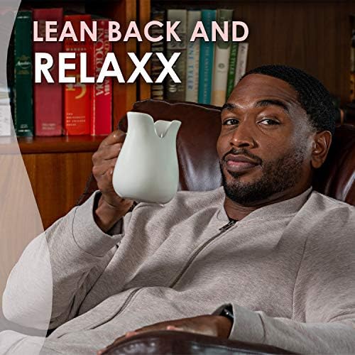 Relaxx caneca branca porcelana evita derramamentos 14,5 onças, caneca de grife para relaxar e reclinar, caneca de café, chá,