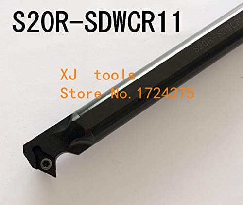 FINCOS S20R-SDWCR11/S20R-SDWCL11 Barra de torneamento interno de torneamento interno, barra de perfuração de espuma SDWCR/L, porta-ferramenta de corte CNC para DCMT11T304-: S20R-SDWCL11)