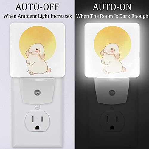 Luminária de coelho de lua fofo de luz LED LUNGO com entupimento de sensor inteligente para Dawn Sensor, plug-in de 0,5w, para corredor, quarto, quarto de crianças, cozinha, escada, banheiro