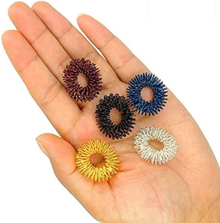 Anéis infantis 5pcs anel de acupressão do dedo - anéis de massagem Redutor de tensão Spiky Sensory Rings Brinquedos para