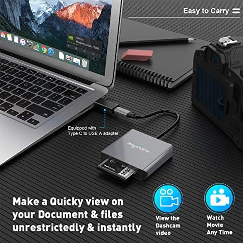 Leitor de cartões CFast USB CFast 2.0 Card Reader, leitor portátil de alumínio CFast 2.0 com USB C para um adaptador 5gbp/s compatível