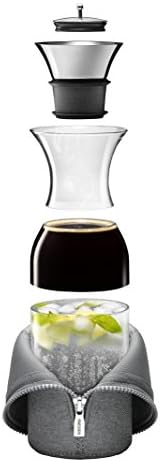 Eva Solo | Fridge Carafe 1.0L | Para bebidas quentes e frias | Vidro de borossilicato para lava-louças-vidro | Aço inoxidável e lábio