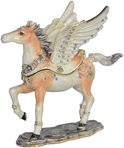 Jiaheyou Bejeweled Horse Jewelry Box Recipiente de bugiganga BINHURYE Sculpture Birthday Gift L7.5*W4*H8 JY1803