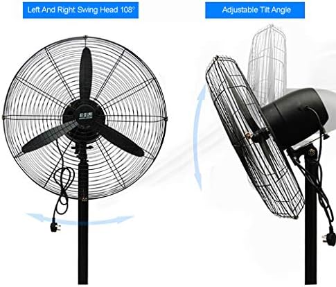 Fan Retro da indústria que oscilam piso permanente, suporte de metal pesado com 3 configurações de velocidade, 3