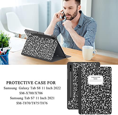 Caso Supveco para Samsung Galaxy Tab S8 / Tab S7 11 polegadas com o suporte de caneta S, capa inteligente de proteção de proteção Ultra Slim com Auto Sleep / Wake para Galaxy Tab S8 / S7 Tablet 2022/2021, livro