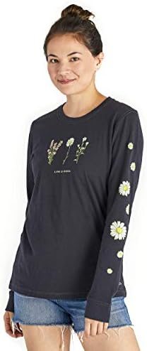 A vida é uma boa camiseta de algodão floral de algodão floral