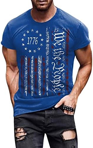 AIPENGRY 1776 camisas masculinas T-shirts patrióticos da bandeira dos EUA em 4 de julho para homens soldados de mangas curtas