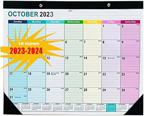 2023-2024 Calendário de mesa, calendário de mesa 2023-2024-2023-dezembro 2024,18 meses, 17''x 12 ' Escola ou escritório.