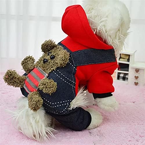 Walnuta Warm Winter Winter Fleece Dog Roupas grossa para cães pequenos Capuz de desenho animado com traje de brinquedo