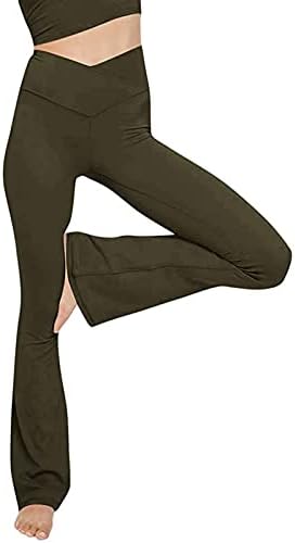 Calças de ioga aniywn para mulheres pernas largas com cintura alta calças de exercícios casuais