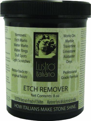 Lustro Italiano Etch Remover, 8 onças e selador de pedra ultra premium, claro