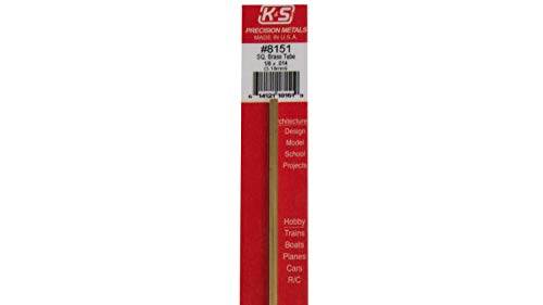 K&S Metals de precisão 8151 tubo de latão quadrado, parede de 1/8 od x 0,014 x 12 de comprimento, 1 peça, feita nos EUA
