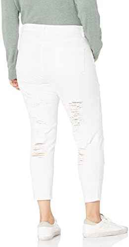 Dollouse Women Size Front and Back Destructed Junior Plus White Skinny