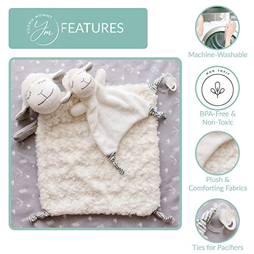 Conjunto de presentes de cobertores de segurança Lovey para 2 para menino ou menina - doce loveys for bebês cobertores