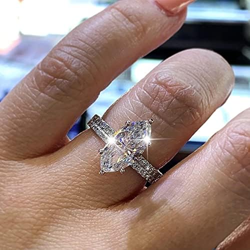Vintage Full Full Diamond Ring noivado de casamento Jóias de zircão de jóias Presente de jóias Punk