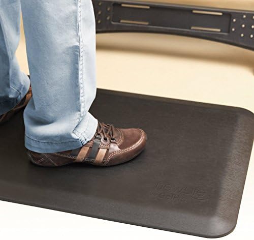 Newlife por Gelpro Anti -fadiga tapete: Eco -Pro -Pro Foam Anti -Fatigua Comfort Mat - Mat de mesa de pé - tapetes comerciais e industriais de piso - 18 ”x 30” não deslizam o tapete ergonômico - preto - 5 pacote