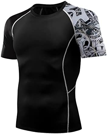 Camisas de guarda -precada masculina UPF 50+ UV Mangas curtas Camisa de natação de compressão Jiu Jitsu BJJ Sports Fitness