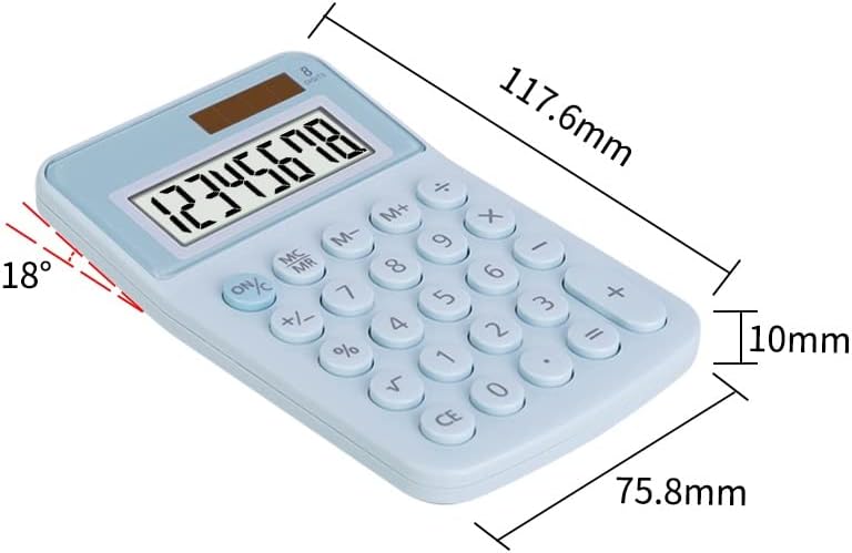 SDFGH Mini Calculadora Solar Color Student Calculadoras fofas Portátil Easy Carry Cartão fofo Kawaii Creative School Office Supplies (cor: D, tamanho