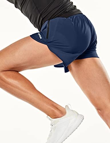 Shorts ativos de corrida ativos masculinos da TSLA, shorts de treino de malha seca rápida de 3 polegadas, shorts de maratona atlética da ginástica com bolsos