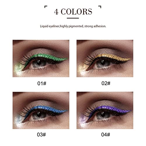 Convertério de caneta de Kilshye Glitter Shimmer colorido delineadores líquidos líquidos de olho de pigmentos de olho de olho de olho para mulheres e meninas pacote de 1