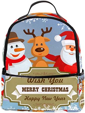 VBFOFBV UNISSISEX Adult Backpack Com para trabalho de viagem, desenho animado Santa Elk Christmas