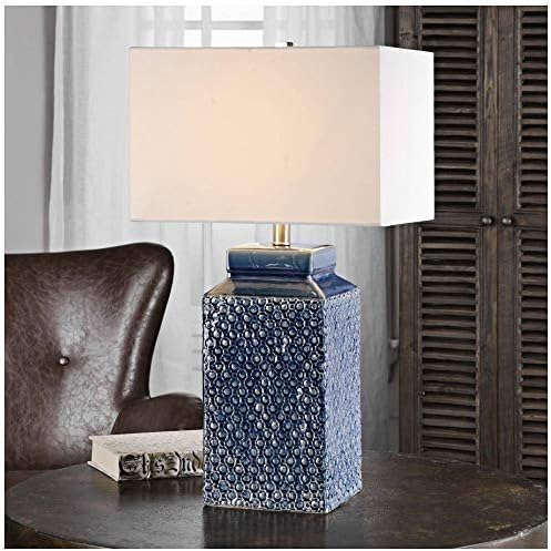 Utter Most Pero Sapphire Blue texturizou a lâmpada de mesa de cerâmica