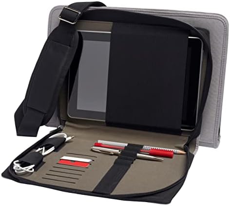 Broonel Grey Leather Laptop Messenger Case - Compatível com o laptop Asus Vivobook E410MA 14