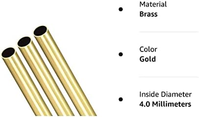 Tubo redondo de latão, 300 mm de comprimento 9 mm od 0,5 mm de espessura da parede, tubulação de tubo reta e reta de