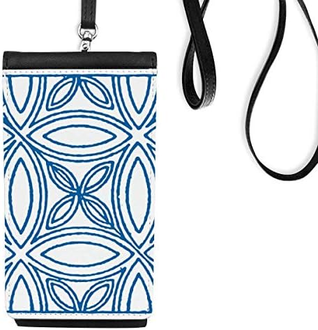 Blue Talavera Ilustration Padrão decorativo Pão de carteira de telefone pendurado bolsa móvel bolso preto bolso preto