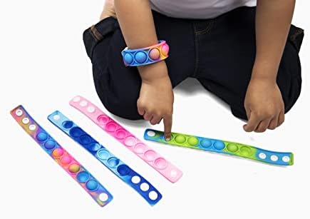 Loja de brinquedos e 12pcs pop item bracelete Fidget Toys -Bulk Party Favors -Dururable MulitColor Strap Ajustável -Autismo