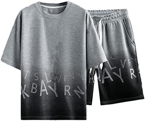 Summer Men's Tracksuit de 2 peças Conjunto de moda Camiseta casual de manga curta+shorts de terno esportivo