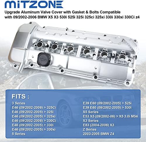 Kit de válvula de alumínio de atualização do mitzone compatível com 2002-2006 BMW X5 X3 530I 525I 325I 325CI 325XI 330I 330XI 330CI