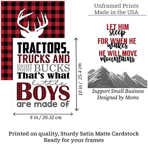 Presentes de ganso bobo Buffalo Plaid Deer Tractor Truck Temático Crianças Arte Prinha Decoração de parede de parede Hunting