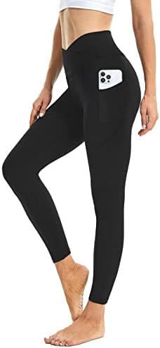 Seajojo Crossover leggings para mulheres amanteigadas Controle de barriga macia Executando calças de ioga 25