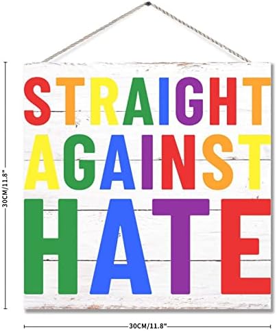 Rainbow Heart Gnome Wood Sign Plina de parede do orgulho gay Sinal LGBT LGBT Rainbow Igualdade lésbica placa rústica em casa