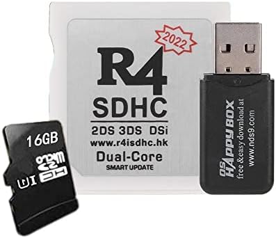 2022 R4 SDHC WOOD PLUS ADAPTADOR COM 16 GB TF SD CARD PARA DS DSI 2DS 3DS NDS, sem bomba de jogo