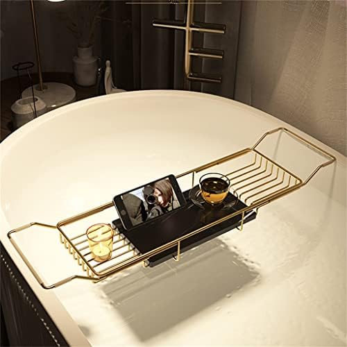 Bathtub rack rack telescópico multifuncional banheira de banheiro prateleira de armazenamento dourado
