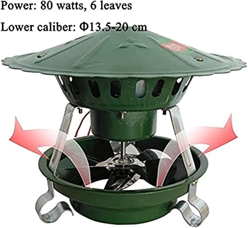 Darzys Chimney Fan para redonda de extração de extração de duração de fumaça Indutor Chimney Draw Campo indutivo Extração de campo Lareira 80W