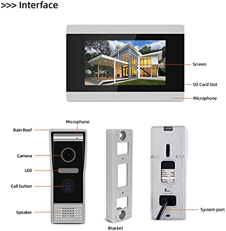 CXDTBH 7 polegada Tela de toque IP Video Intercom para Villa com Mini Receptor, Suporte Desbloqueio de telefone remoto