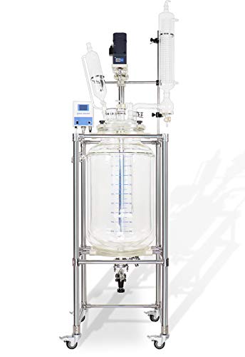 Reator de vidro de camada dupla de Lansgt 100L, SF-100L Bio-químico novo reator de mistura de aquecimento de material,