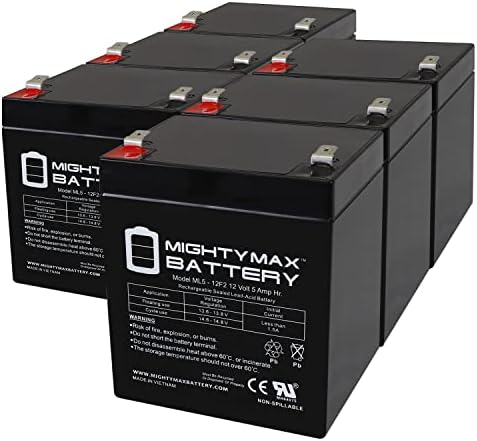 12V 5AH F2 SLA Substituição Bateria para Tripp Lite BP240V5RT2U - 6 pacote