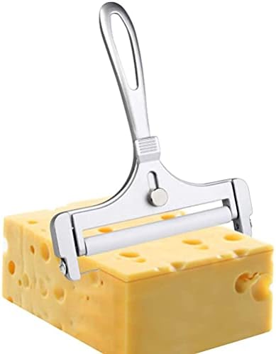 Poualsss Slicer de queijo de arame de aço inoxidável, cortador de queijo de espessura ajustável para queijos macios e semi-hardes